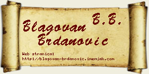 Blagovan Brdanović vizit kartica
